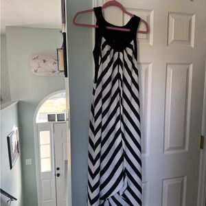 Frank Lyman Black & White Striped Maxi Dress - Women's Sleeveless Dress